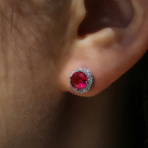 ✨Stunning Ruby Halo Studs✨ - Picture 3 of 5